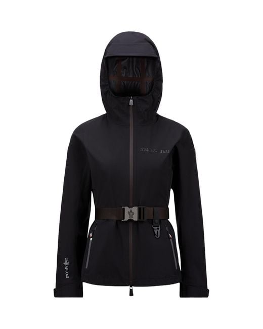 Moncler Black Grenoble Valles Belted Hooded Jacket