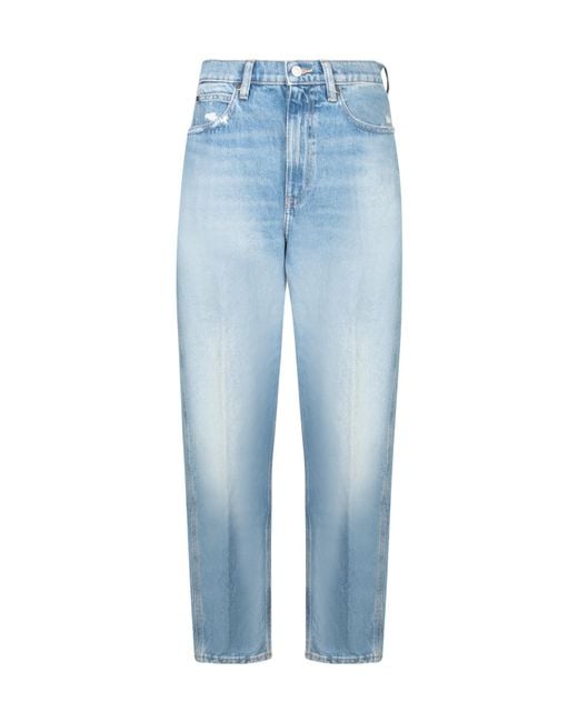 Polo Ralph Lauren Blue Straight-Leg Distressed Jeans
