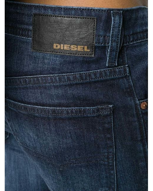 DIESEL Blue Straight-Leg Five-Pocket Jeans for men