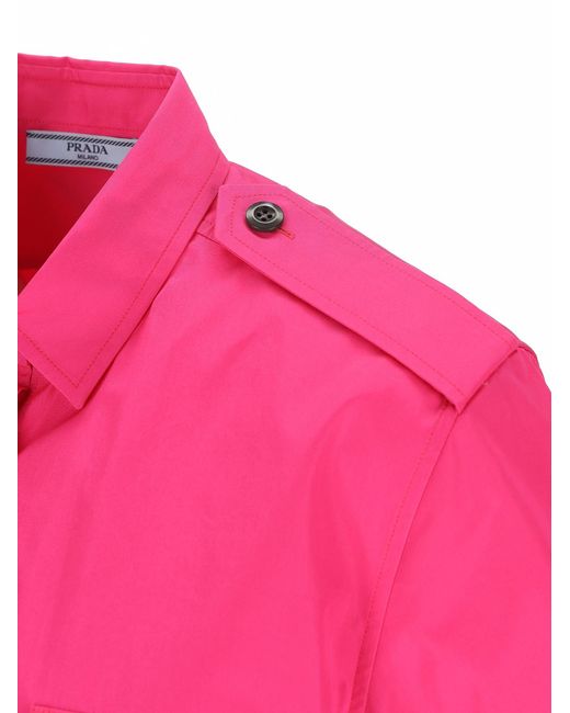 Prada Pink Short-Sleeved Buttoned Shirt