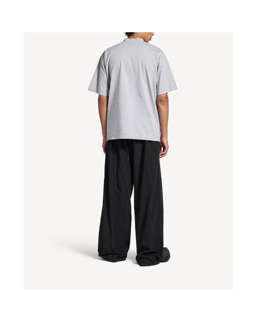 Balenciaga White Cursive Medium Fit T-Shirt for men