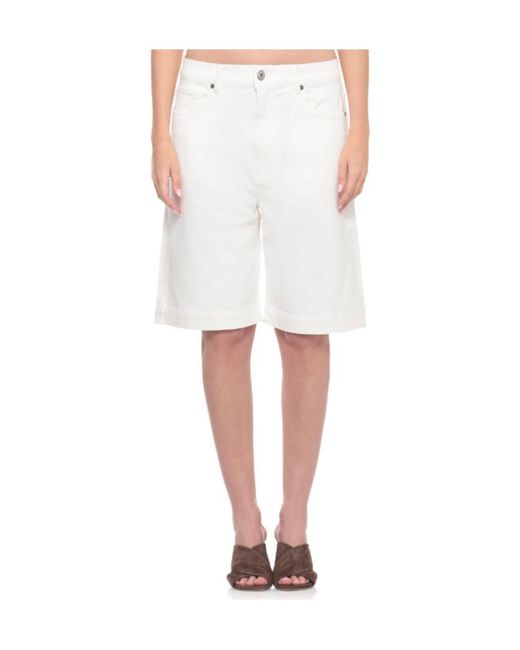 P.A.R.O.S.H. White Cuoricini Denim Bermuda Shorts