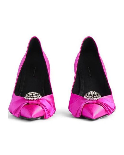 Balenciaga Pink Avenue Palazzo Pointed-Toe Pumps
