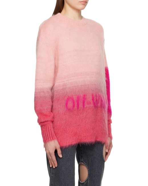 Off-White c/o Virgil Abloh Pink Intarsia-Knit Jumper
