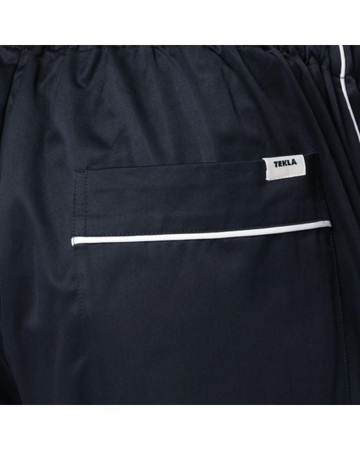 Tekla Blue Loose-Fitting Organic Cotton Pajama Pants for men