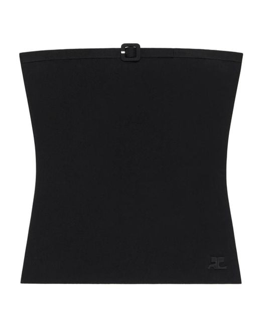 Courreges Black Courrèges Buckle Knit Bustier Top