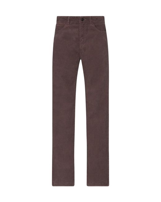 The Row Brown Carlyl Corduroy Low-Rise Straight Trousers