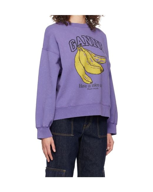 Ganni Purple Retro Washed Sweatshirt