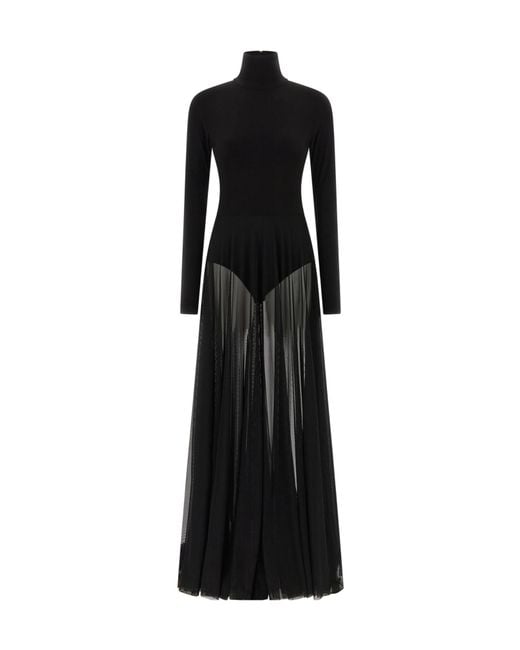 Norma Kamali Black Long Sleeve Turtleneck Dress