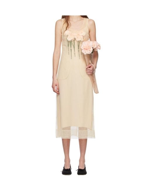 Simone Rocha Natural Carnation Dart Dress
