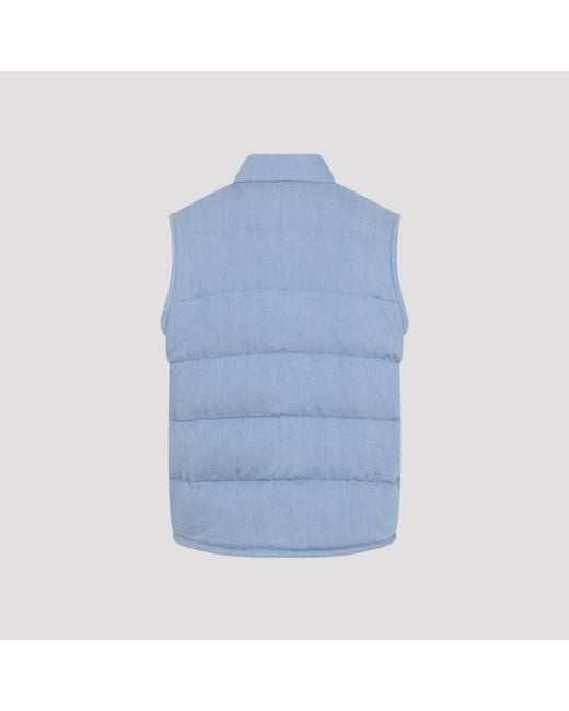 Moncler Blue Logo Patch Padded Gilet for men