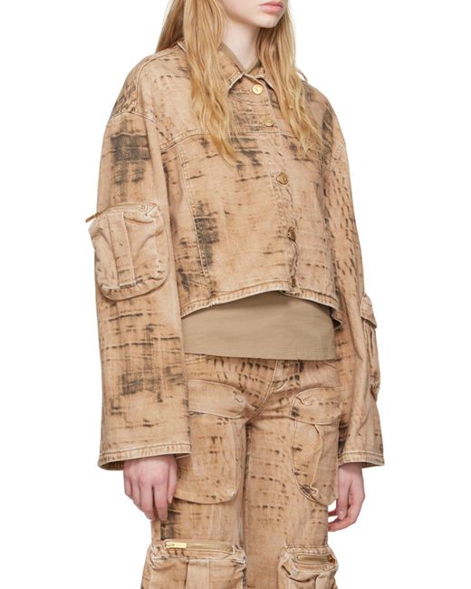 Blumarine Natural Camouflage Pattern Denim Coat