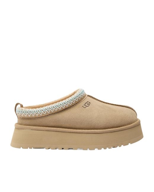 Ugg Natural Tazz Ii Suede Platform Mules