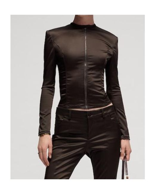 Gucci Brown Stretch Acetate Duchesse Jacket