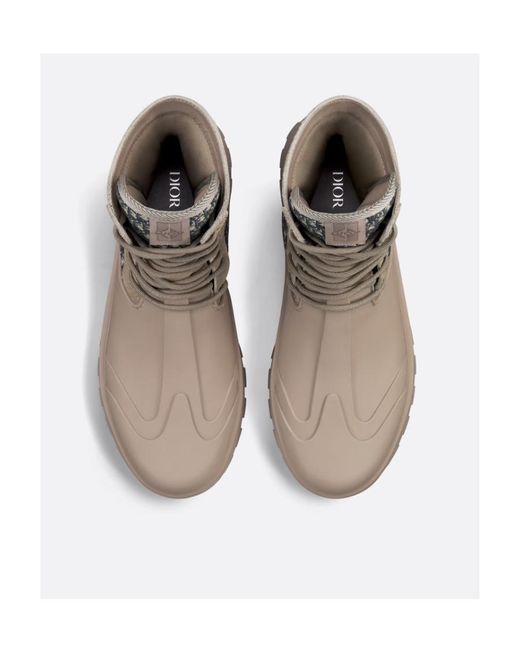 Dior Gray Homme Garden Lace-Up Boots for men