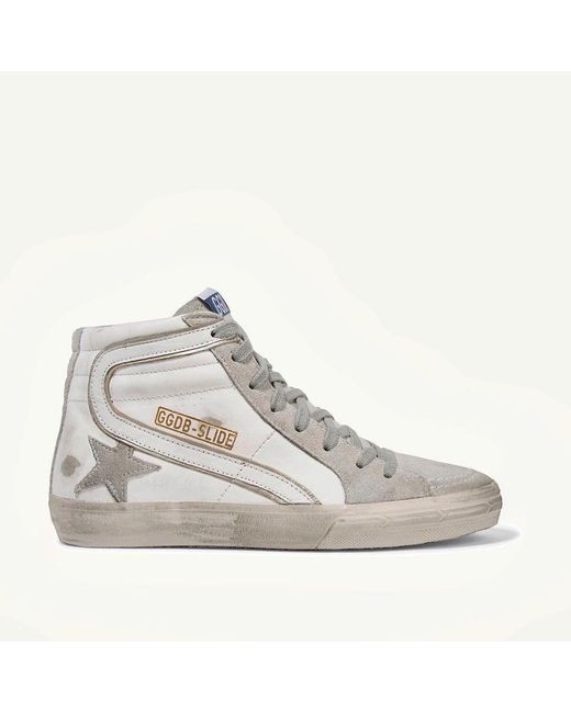 Golden Goose Deluxe Brand White Slide High-Top Sneakers