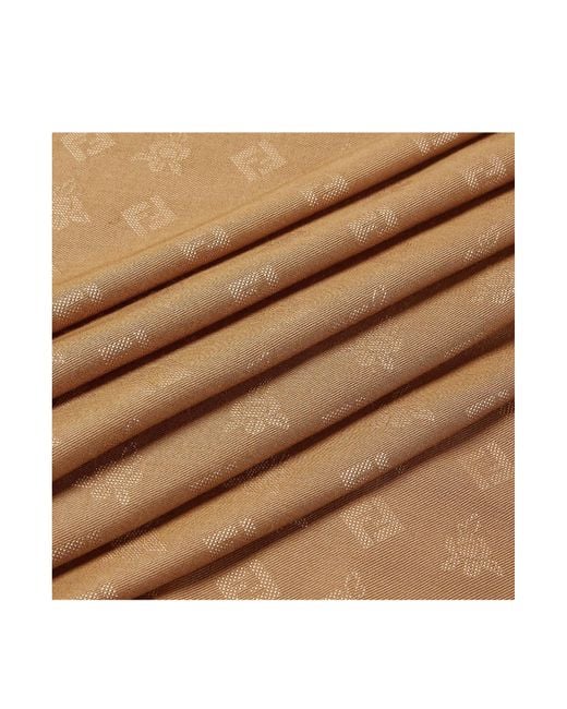 Fendi Natural Ff Jacquard Frayed-Edge Scarf