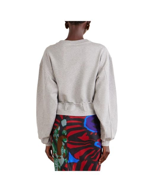 Dries Van Noten Gray Cropped Sweatshirt