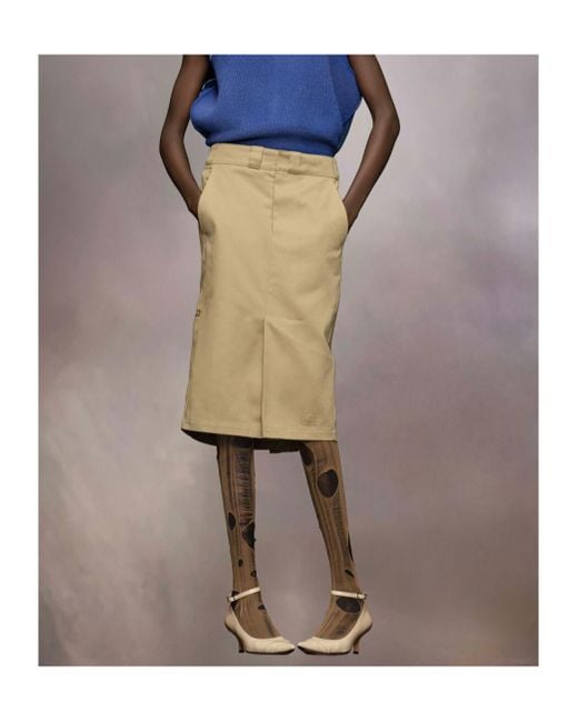 Maison Margiela Natural Skater Chino Midi Skirt