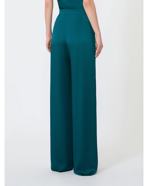 Max Mara Blue Pleated Casual Pants