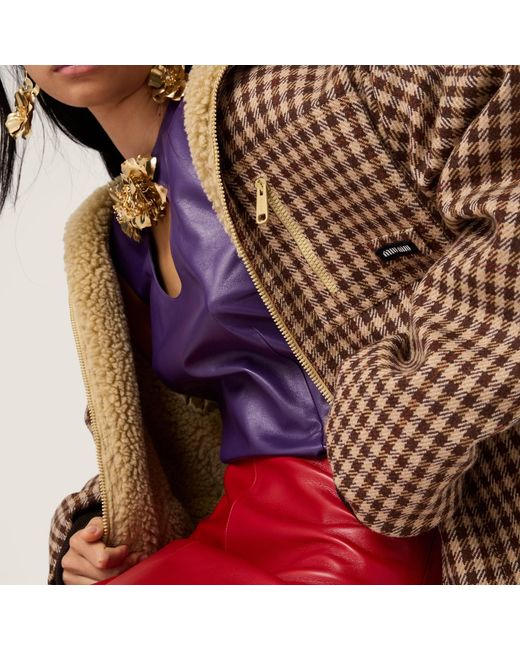 Miu Miu Purple Leather Top