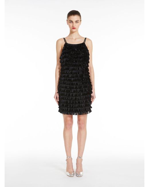 Max Mara Black Avola Stretch Cady Mini Dress