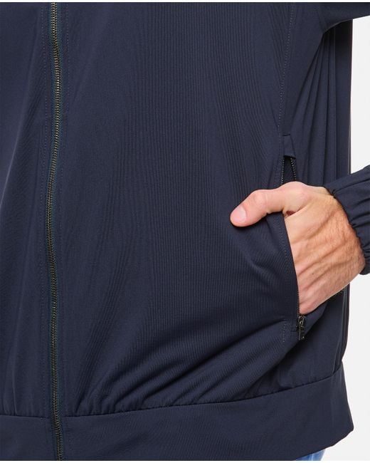 Herno Blue Logo Patch Zip-Up Drawstring Hoodie for men