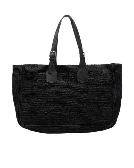 IBELIV Black Set Woven Tote Bag