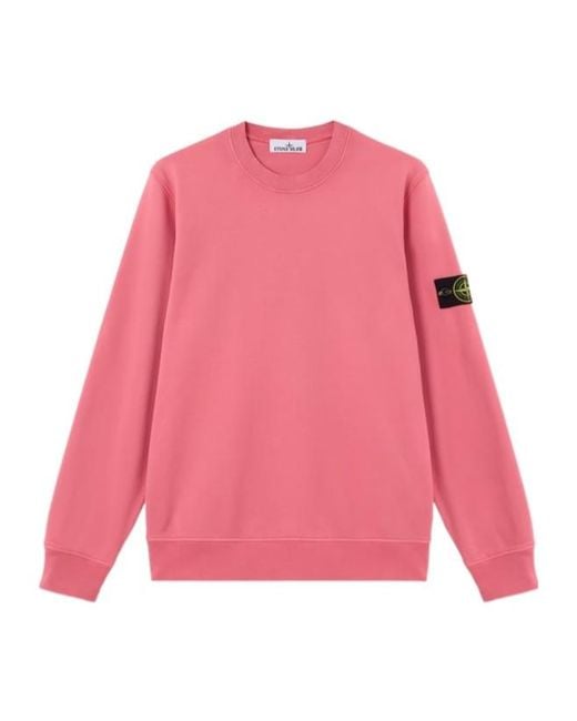 Stone Island Pink Regular-Fit Crewneck Sweatshirt With Raglan Sleeves for men