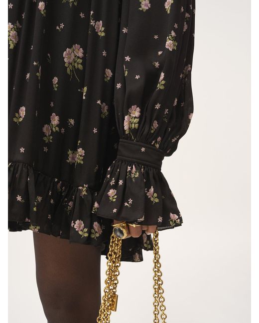 Chloé Black Chloé Gathered Long-Sleeved Mini Dress