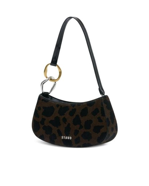 Staud Black Zippered Shoulder Bag