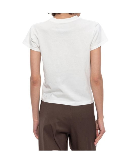 MM6 by Maison Margiela White Relaxed Fit Cotton T-Shirt