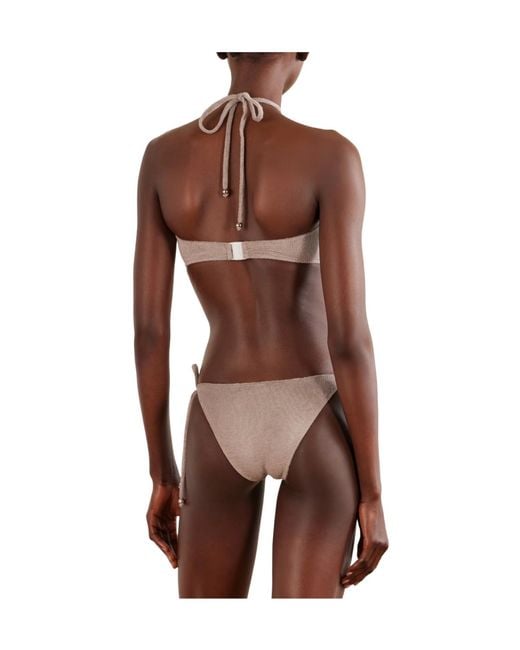 Lisa Marie Fernandez White Cotton-Blend Terry Bandeau Bikini