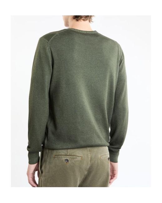 Fay Green Logo-Embroidered Crewneck Jumper for men