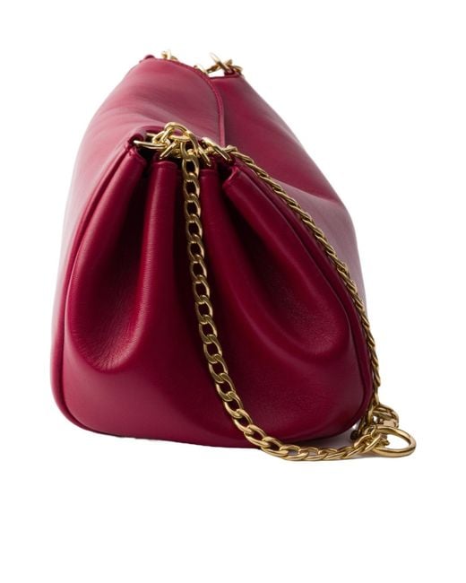 Prada Red Small Tumulte Nappa Leather Bag