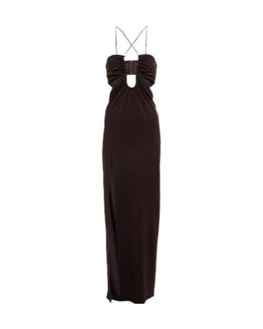 Nensi Dojaka Purple Cutout Jersey Maxi Dress