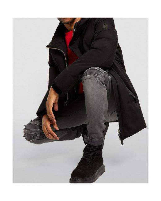 Mackage Blue Edward Fur Hooded Jacket for men