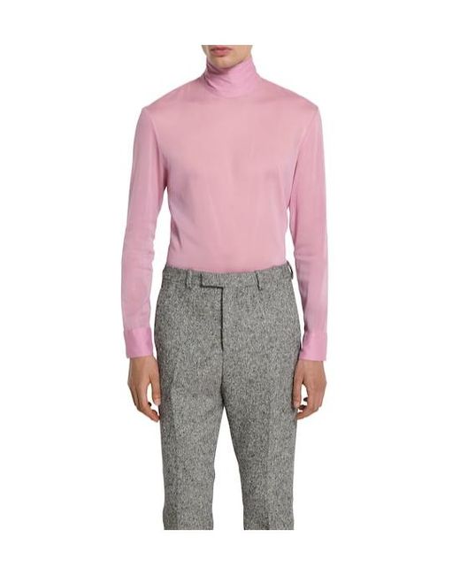 Gucci Pink Stretch Chiffon Shirt for men
