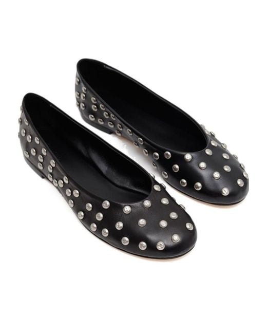 GIMAGUAS Black Bailarinastuds Studded Flats