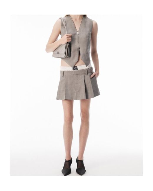 Alexander Wang Gray Zip Detailed Mid-Rise Skorts