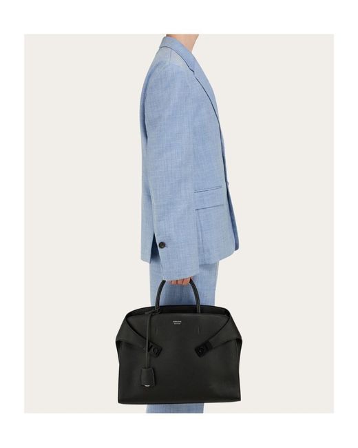Ferragamo Black Hug Briefcase for men