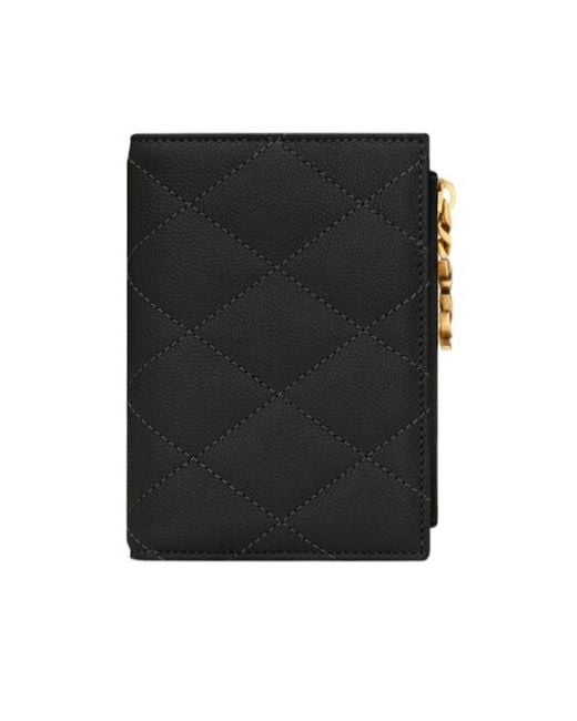 Saint Laurent Black Quilted Chain Wallet