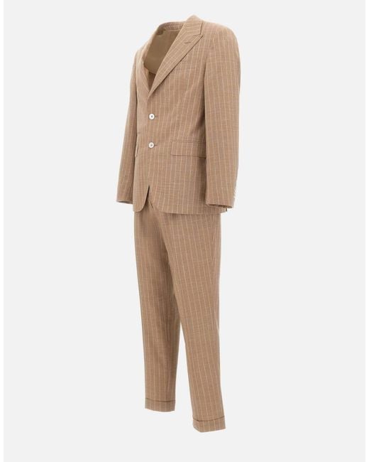 Boss Natural Pinstripe Single-Breasted Suit for men