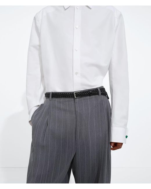 Bottega Veneta Black Metal Buckle Belt for men