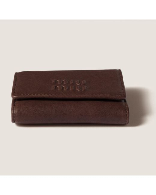 Miu Miu Brown Small Nappa Leather Wallet