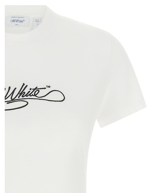 Off-White c/o Virgil Abloh White Logo-Embroidered T-Shirt