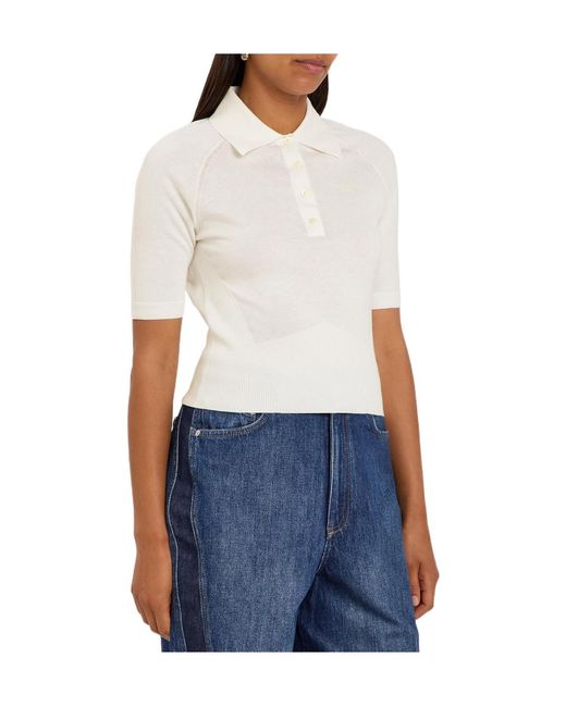 Givenchy White Logo-Embroidered Cotton And Silk-Blend Polo Shirt