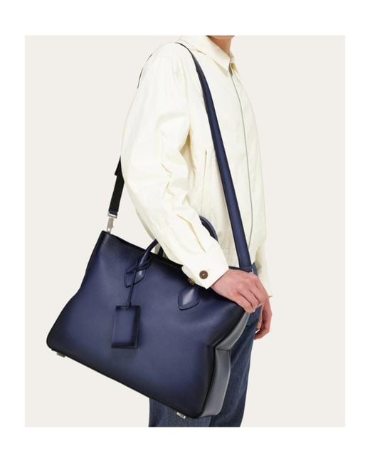 Ferragamo Blue Ferragamo Eyewear Structured Tote Bag for men