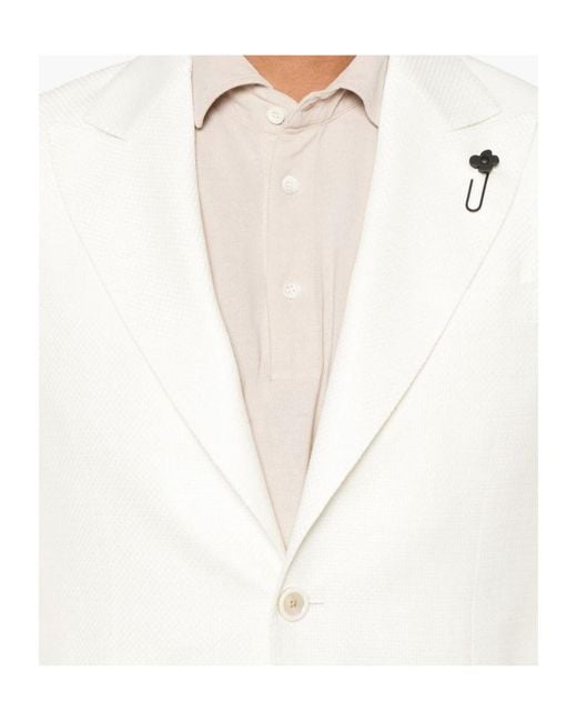 Lardini White Single-Breasted Blazer for men