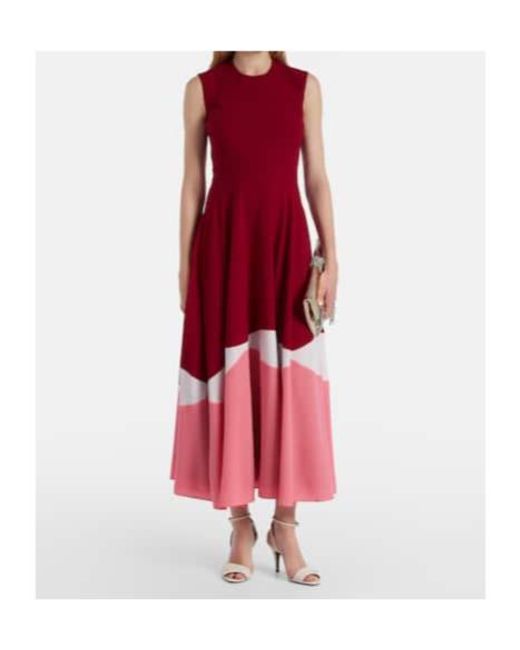 Roksanda Red Gradient Crepe Cocktail Dress